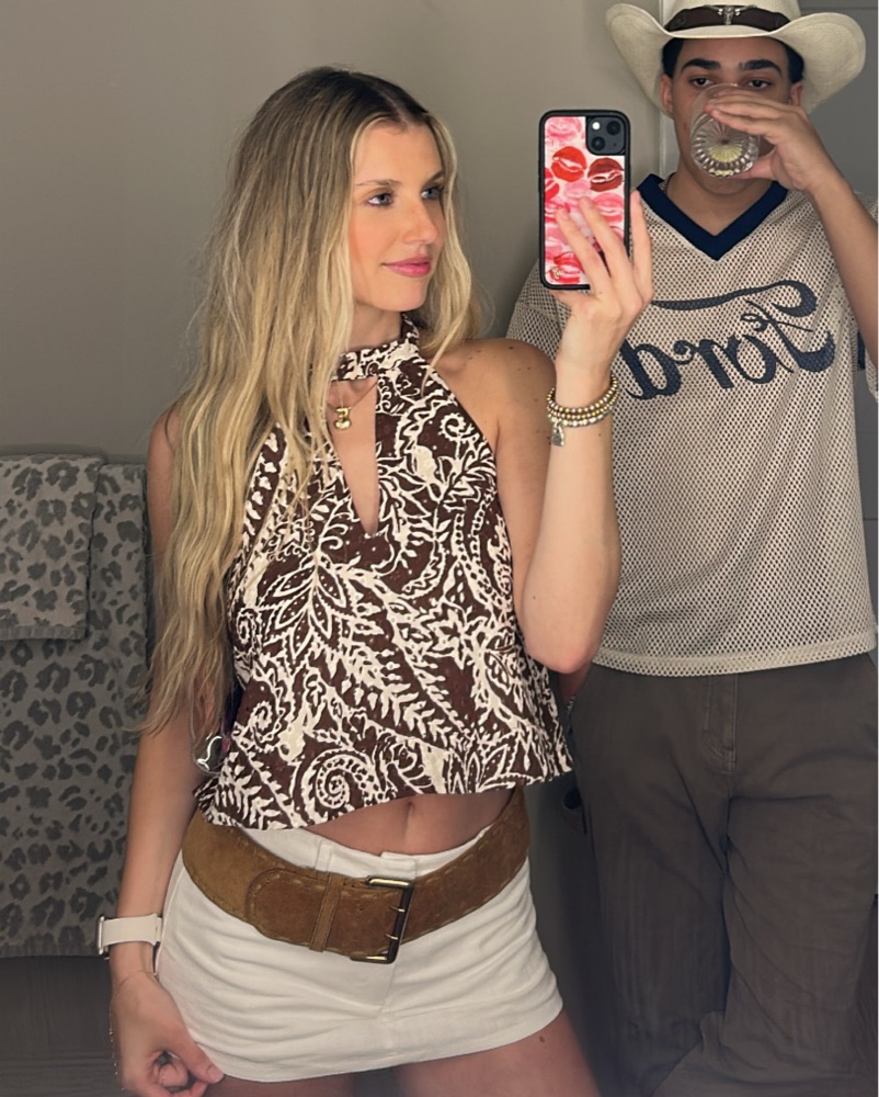 Brown Paisley Halter Top by Zara - Pickle