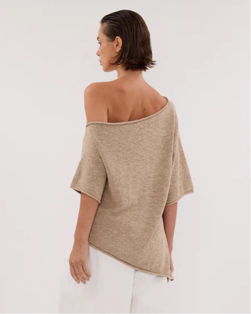 RICK NATURAL ASYM KNIT TOP by Dissh - Pickle