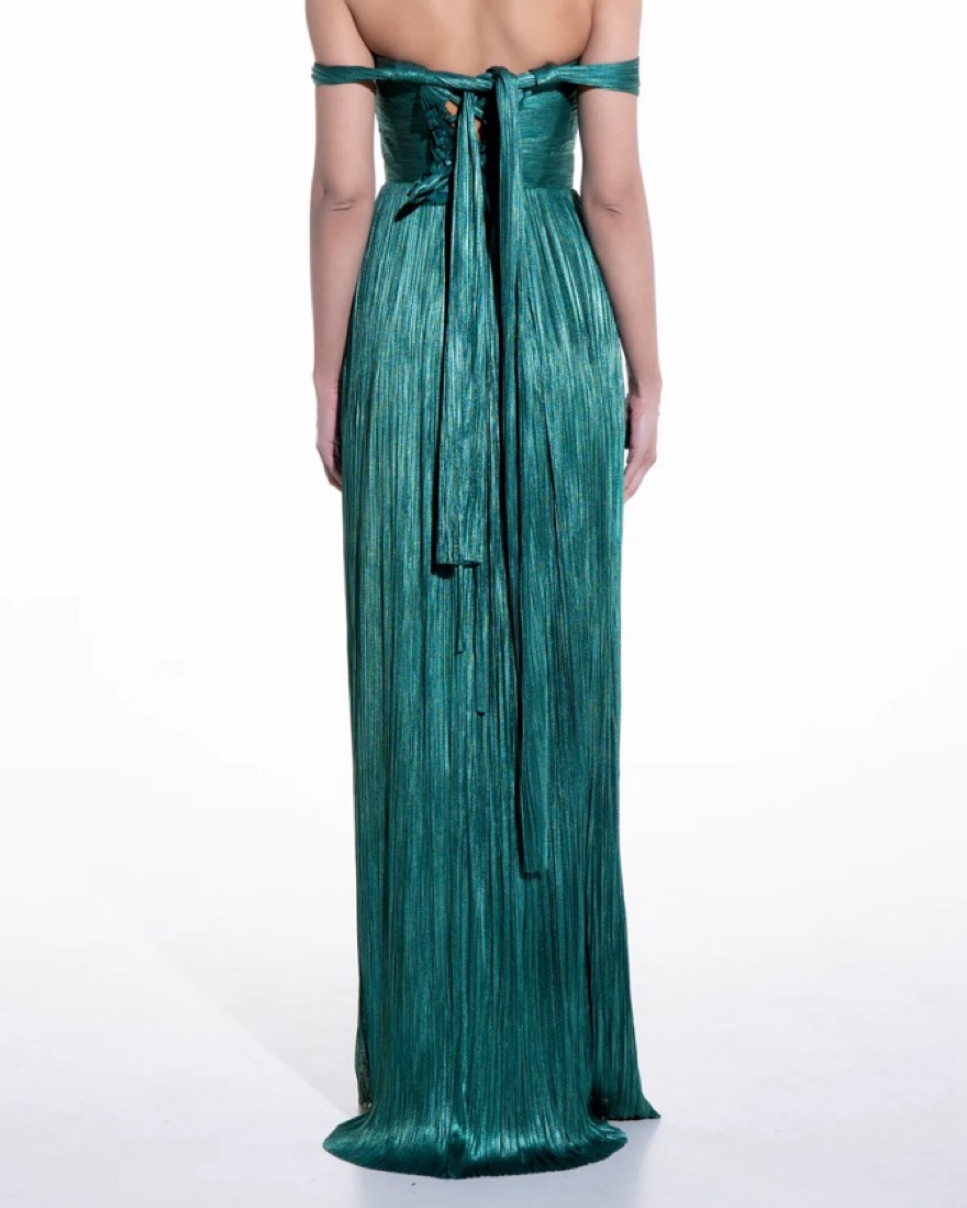 Maria Lucia Hohan シルク マキシ イブニングドレス 未使用 Maria Lucia Hohan green Silk Gown by Maria Lucia Hohan - Pickle