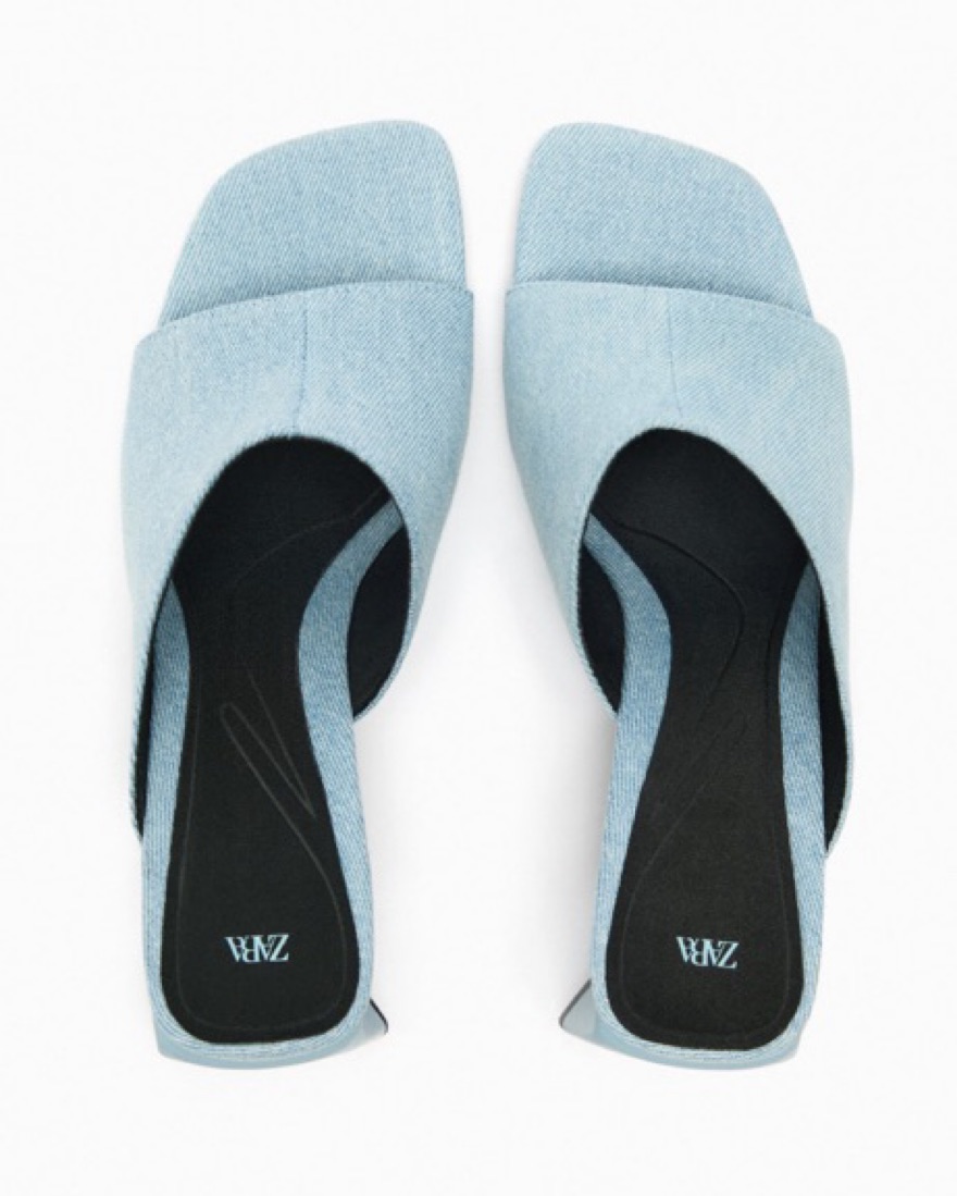 Zwel Zara Blue Denim Block Heels by Zara - Pickle