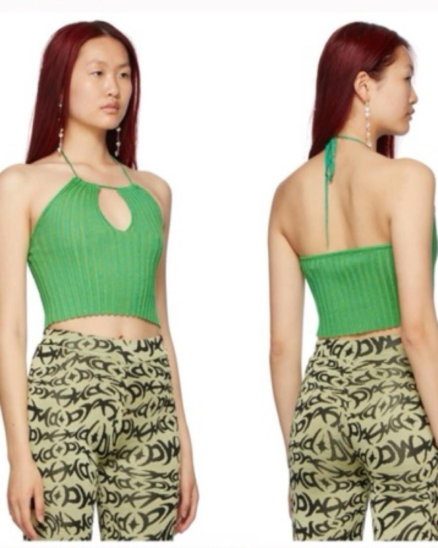 Paloma Wool Green Halter Crop Top by Paloma Wool - Pickle