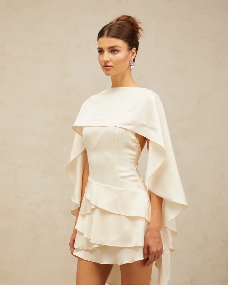 Miss Rosier White Ruffled Mini Dress by Miss Rosier - Pickle