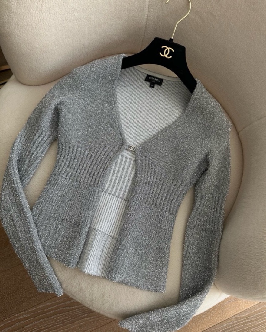 Chanel Silver Top w/ CC Clasp by Chanel - Pickle