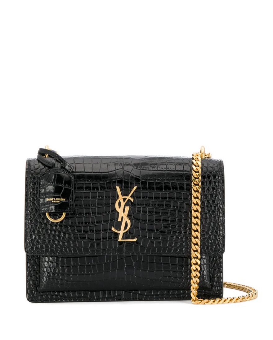 Saint Laurent Croc Sunset Bag by YSL - Pickle
