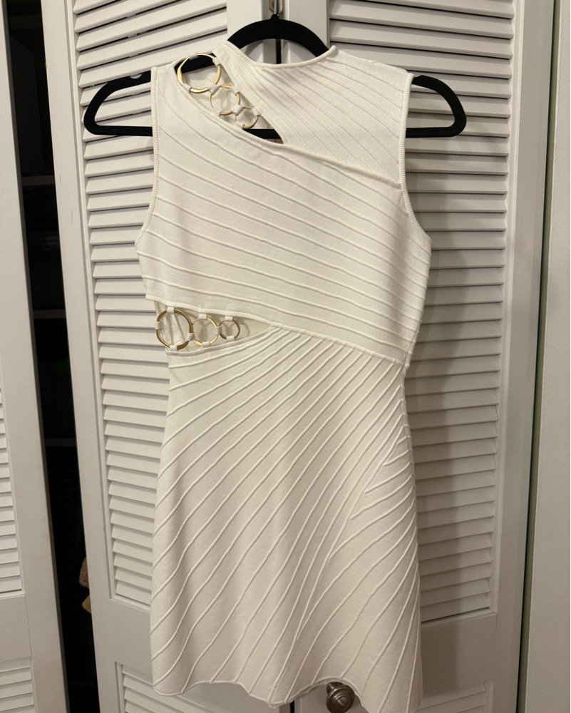 White And Gold Cult Gaia Dimetria Dress by Cult Gaia - Pickle