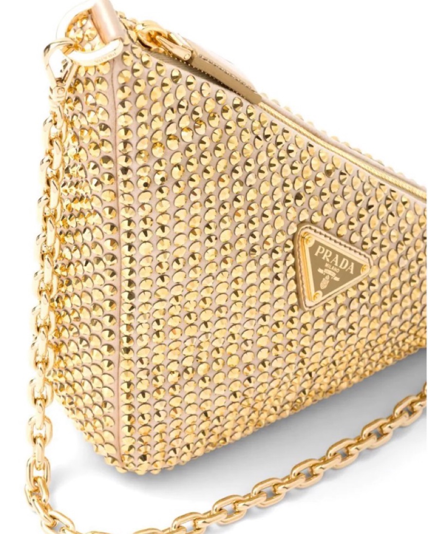 Prada Triangle Crystal Shoulder Bag by Prada - Pickle
