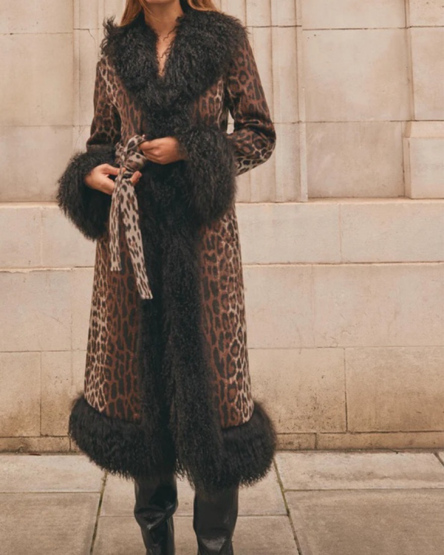 Charlotte Simone Leopard Maxi Coat by Charlotte Simone - Pickle