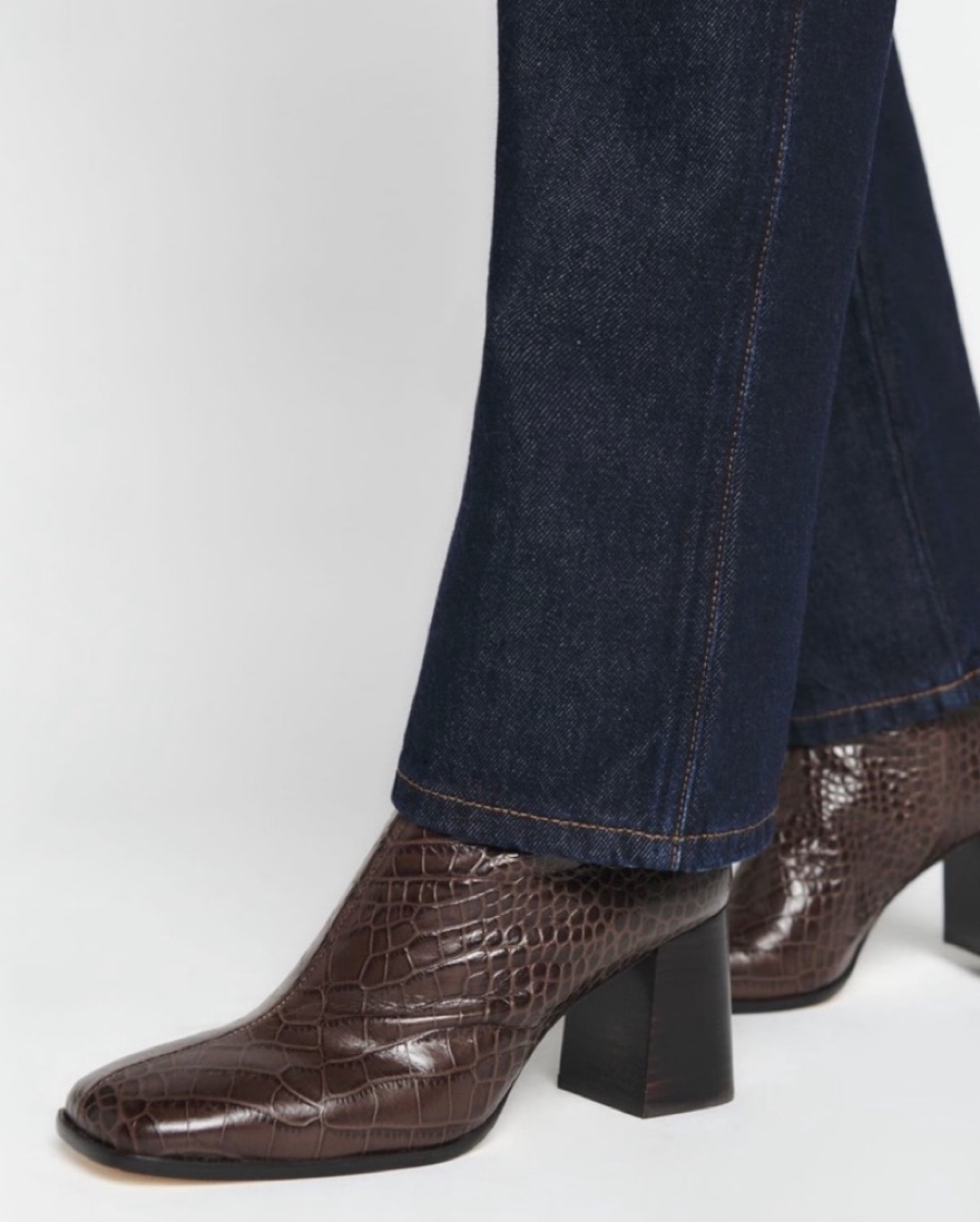 Brown Crocodile Reformation Booties by Revolve - Pickle