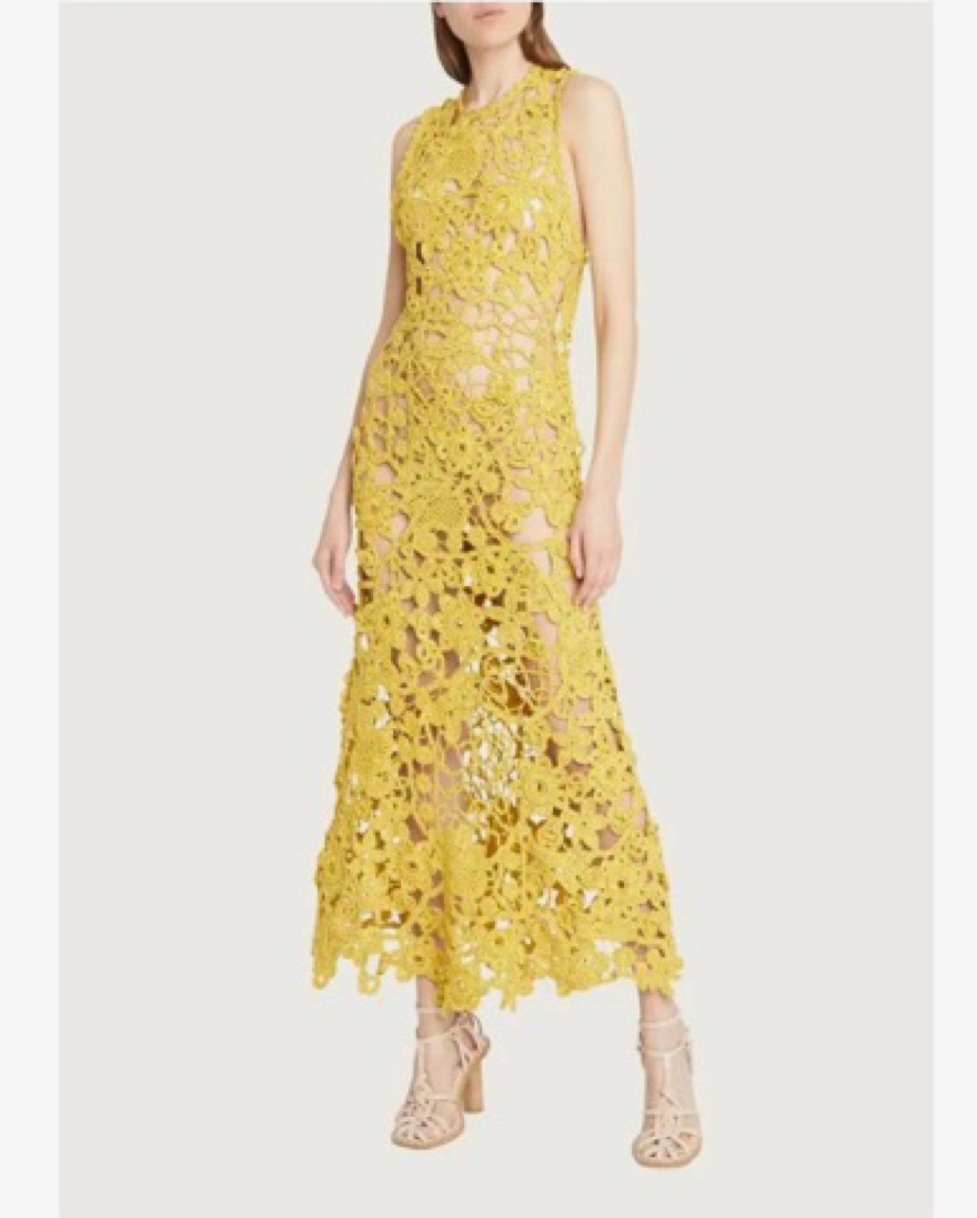 Ulla Johnson Yael Crochet Backless Dress by Ulla Johnson - Pickle