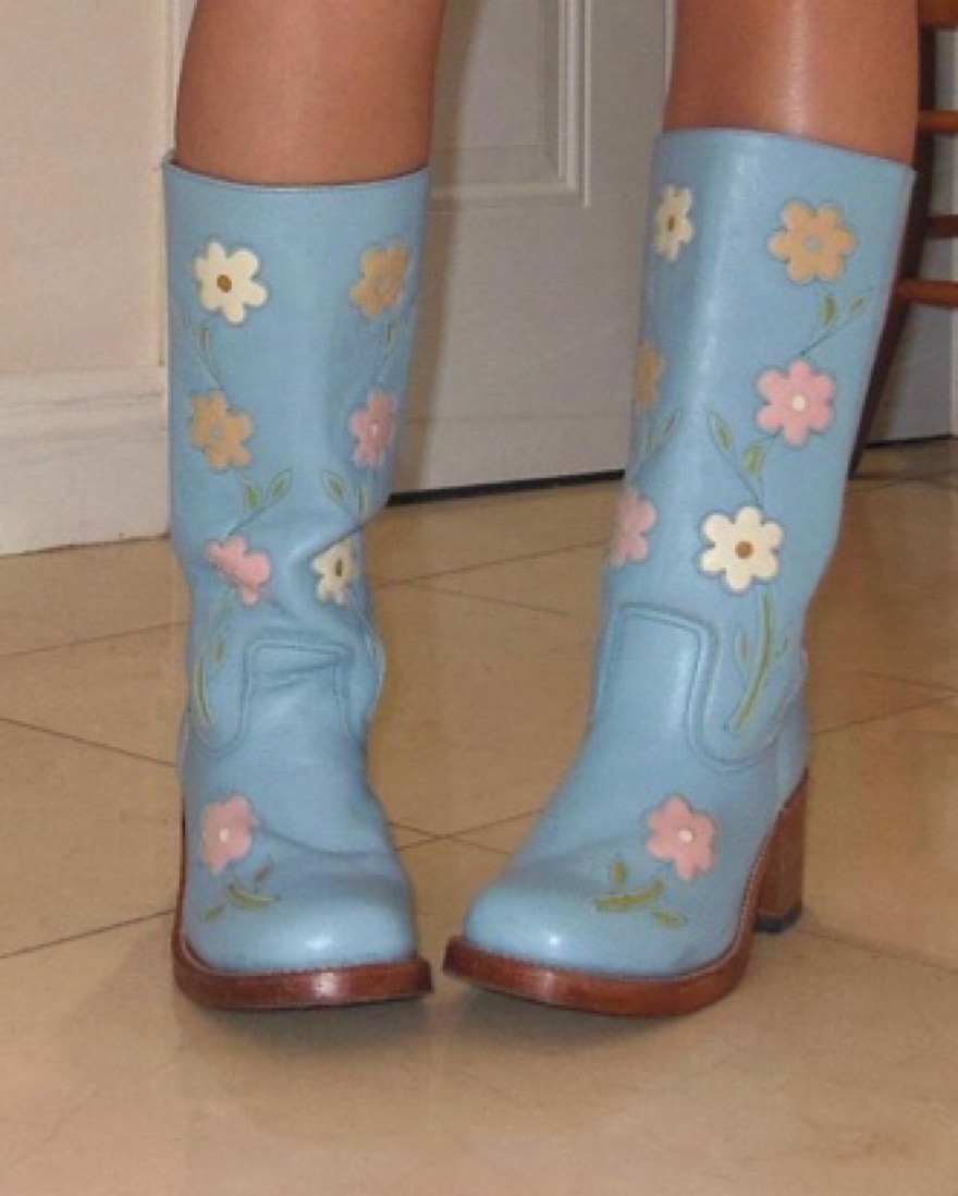 ウェスタンブーツ　SENDRA BP 花柄　ベージュ レザーブーツ Sendra BP Flower Boots by Sendra - Pickle