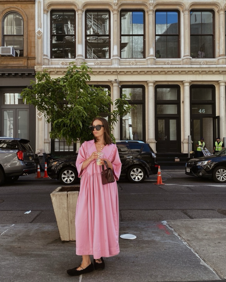 Pink Ganni Dress With Peter Pan Collar by Ganni - Pickle