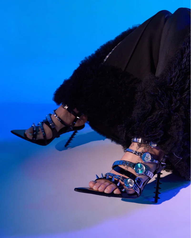 Azalea Wang Sydondia Clock Heels by Azalea Wang - Pickle