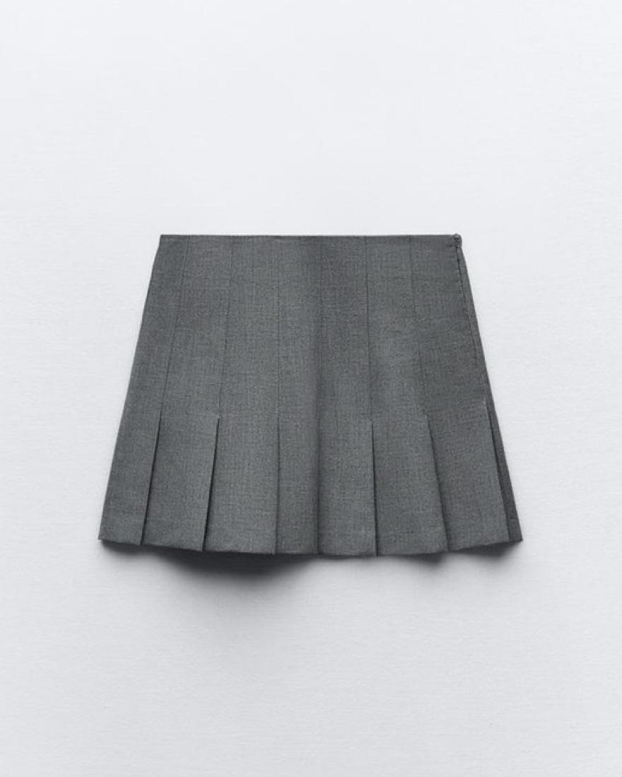 スカート Zoey pleats mini skirt gray / S スカート Zoey pleats mini skirt gray / S Zoey pleated mini skirt gray