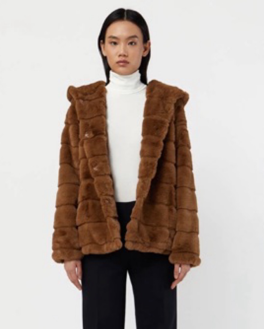 Apparis Goldie Faux Fur Coat by APPARIS - Pickle