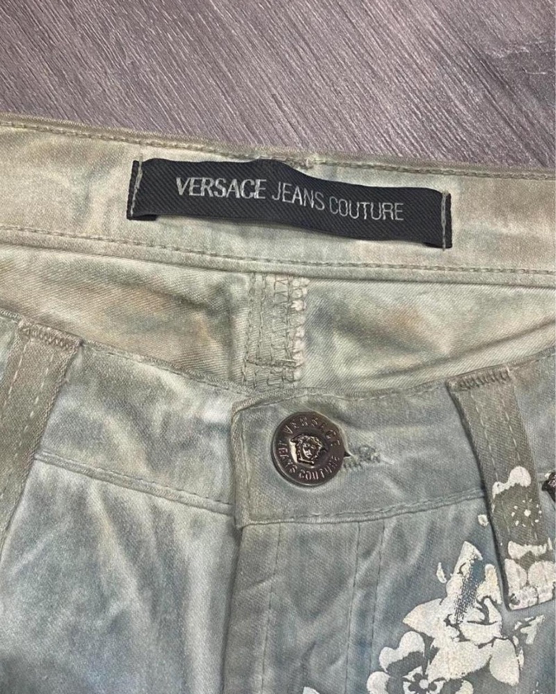 Versace Vintage Floral Print Jeans by Versace Jeans Couture - Pickle