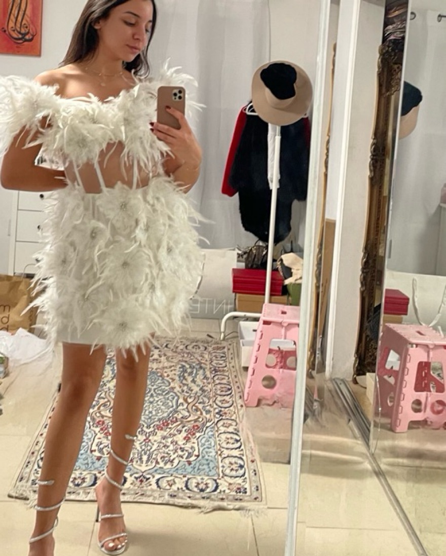 Bridal Corset Dress With Feathers by Gucci - Pickle