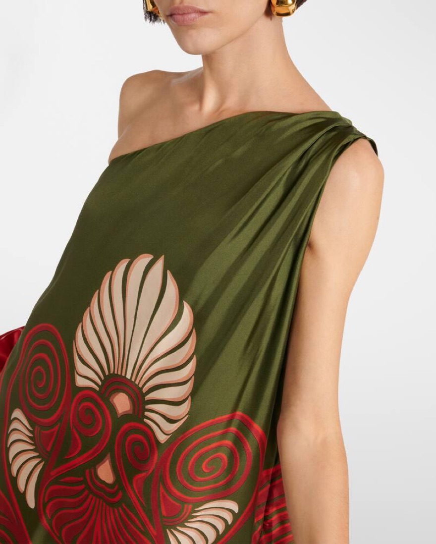 LA DOUBLEJ Roy One Shoulder Maxi by La Double J - Pickle