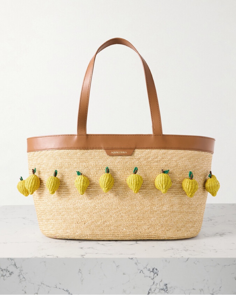 akyuise パック AQUAZZURA Lemon Beach Tote by Aquazzura - Pickle