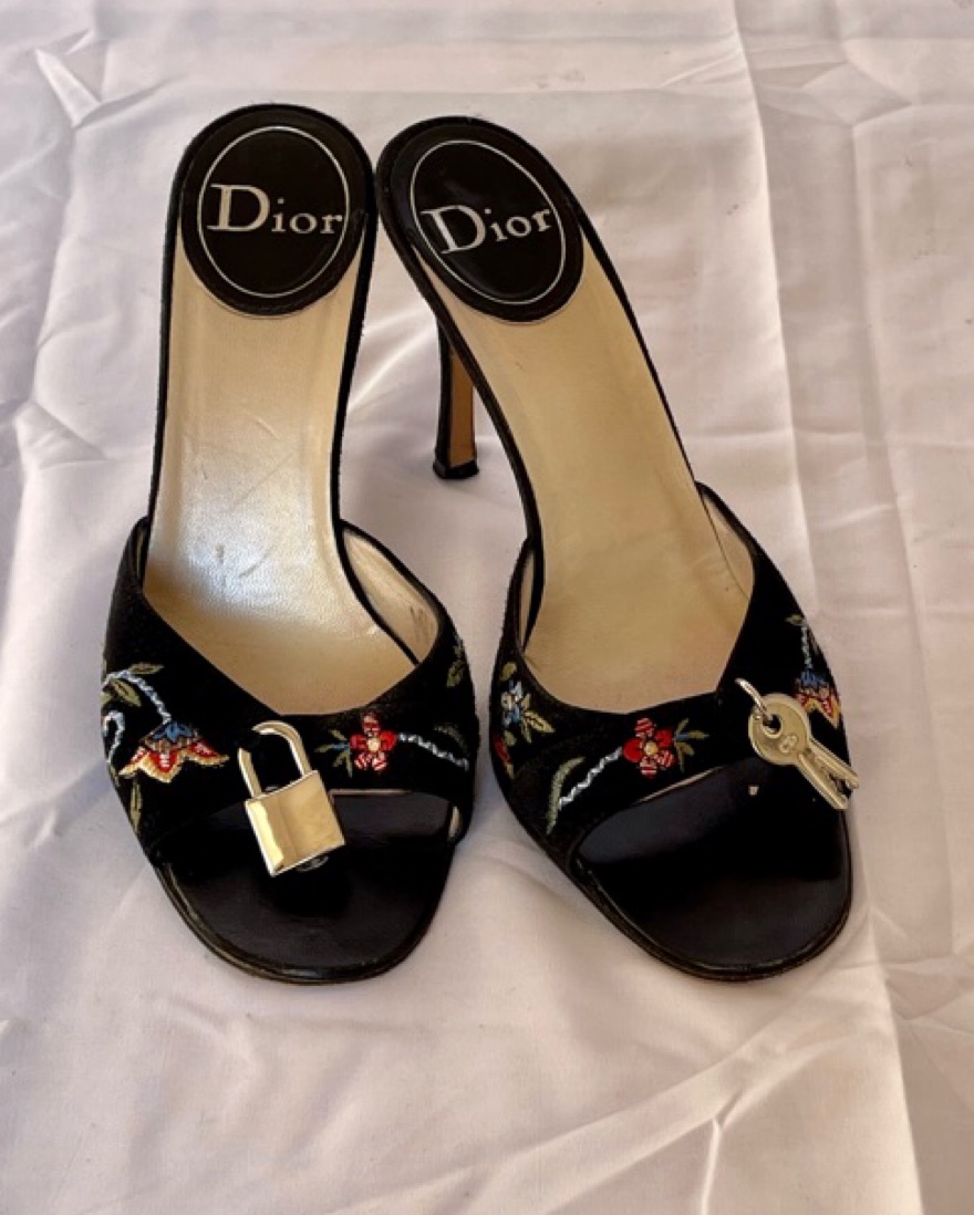 Dior Peep Toe Lock And Key Heel by Christian Dior - Pickle