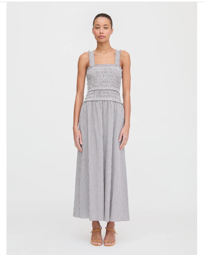 Azalea Maxi Nap Dress -Chocolate Gingham by Hill House Home - Pickle