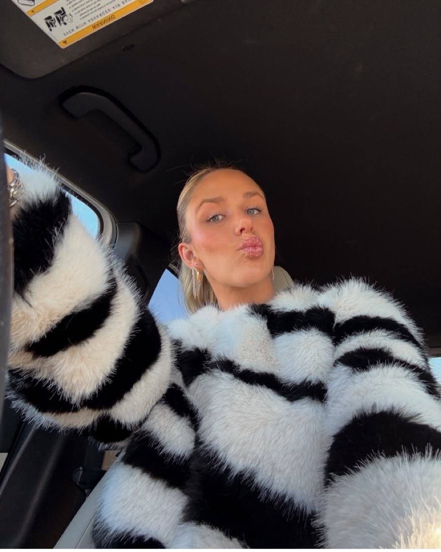 SHACI Zebra-Print Faux Fur Jacket by Shaci - Pickle