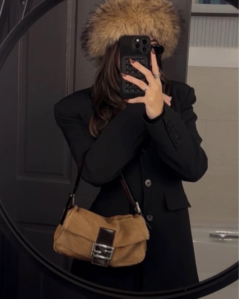 Fendi Western Fur Baguette by Fendi - Pickle