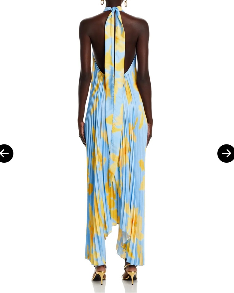 Lidee Opera Gown In Blue/yellow Floral by Lidee - Pickle