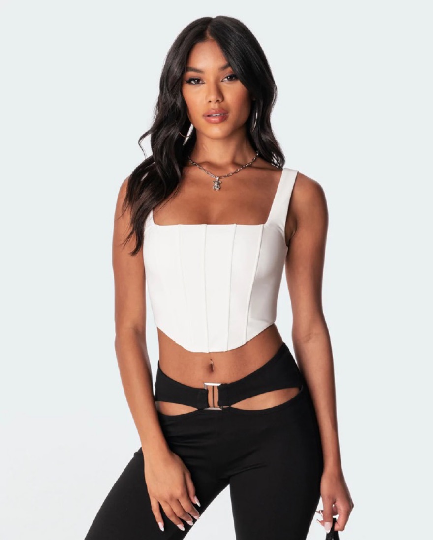 Edikted White Corset Top by Edikted - Pickle