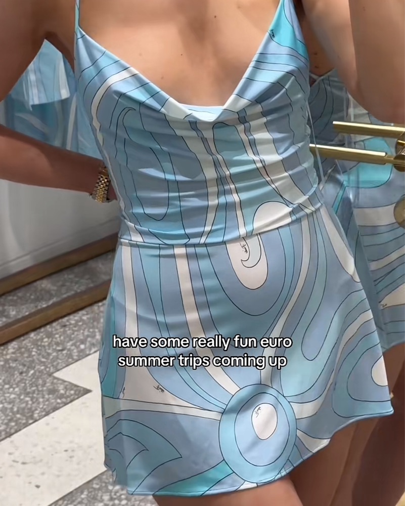 Emilio Pucci Blue Marble Print Dress NEW by Pucci - Pickle