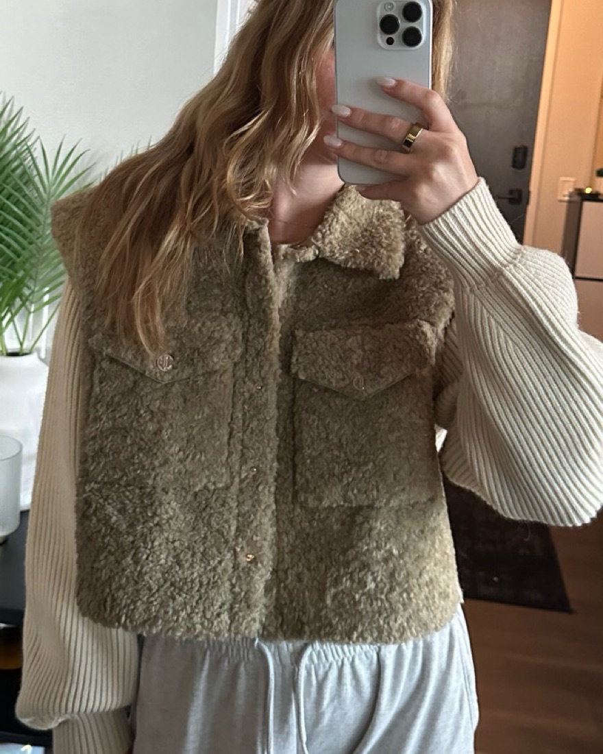 Maje Belia Faux Fur Cropped Jacket by Maje - Pickle