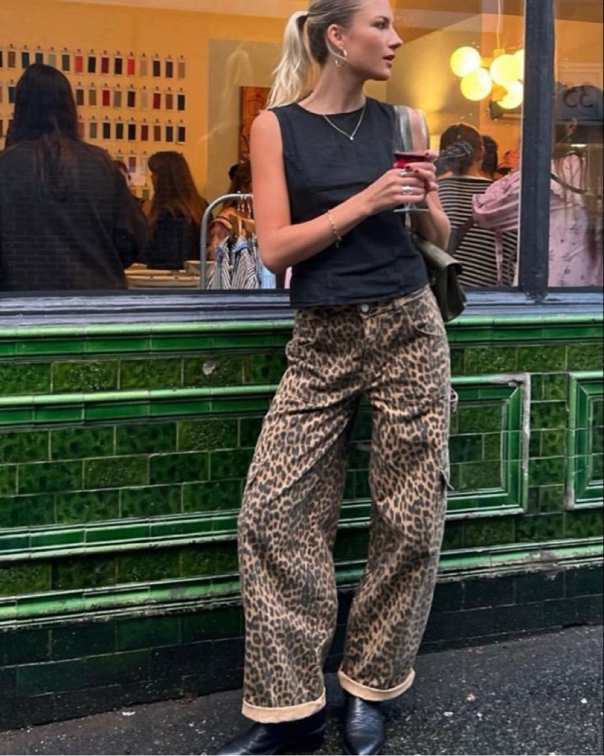 Pintrest Viral Leopard Cargo Pants by Damson Madder - Pickle