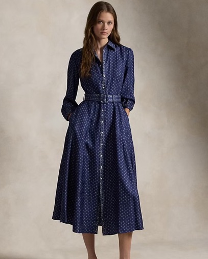 $895 Polo RL Mulberry Silk Dress by Polo Ralph Lauren - Pickle