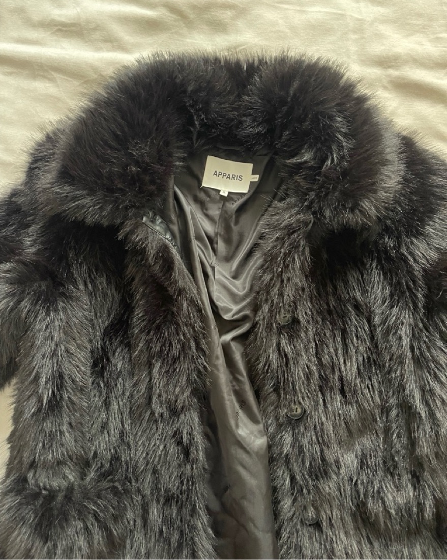 Apparis Pamela Fur Coat by APPARIS - Pickle