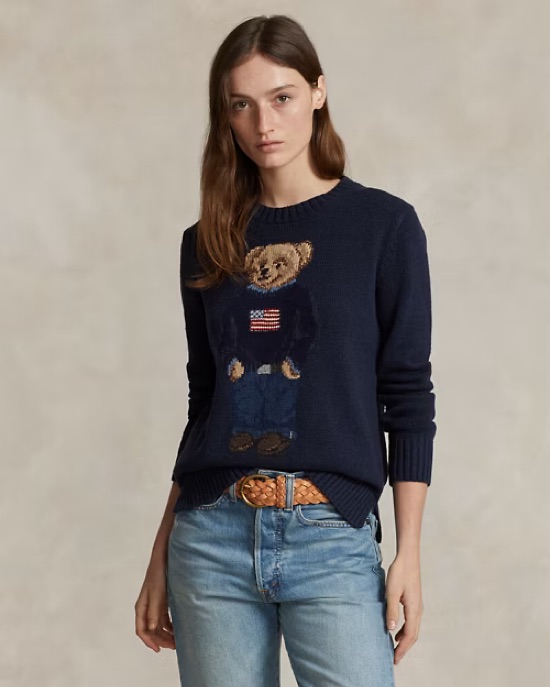ぱるる。美品❗Polo by Ralph Lauren BP 3 165 Polo Ralph Lauren Bear Flag Sweater by Polo Ralph Lauren - Pickle