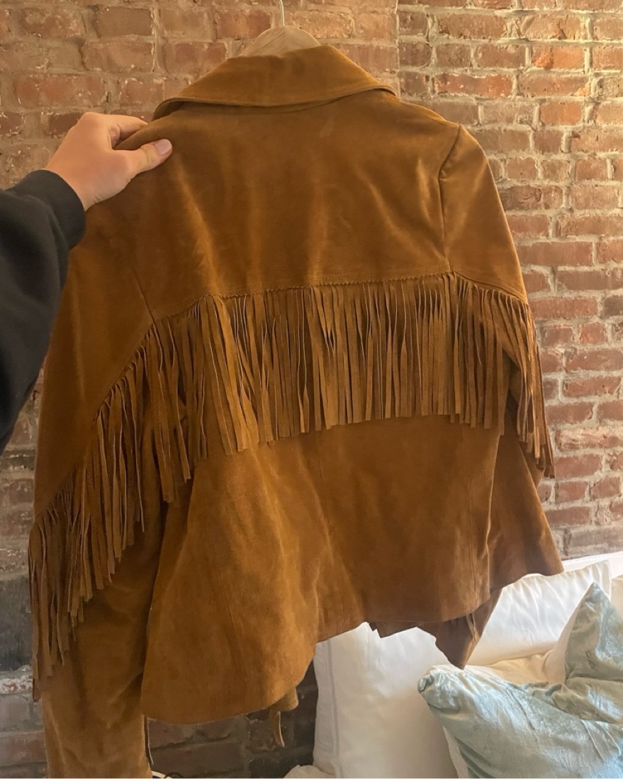 Suede Fringe Jacket by White Crow - Pickle