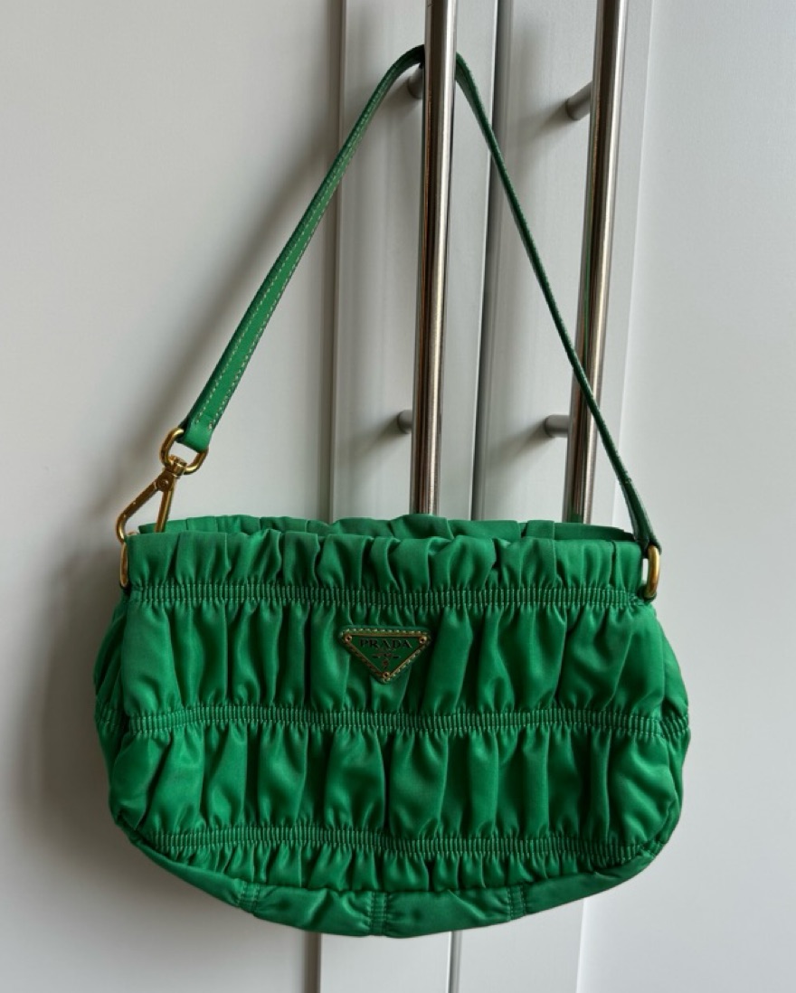 Prada Green Tessuto Gaudre Nylon Bag by Prada - Pickle