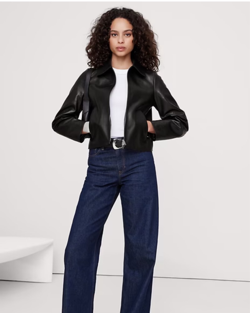 90s Leather Jacket by Banana Republic - Pickle