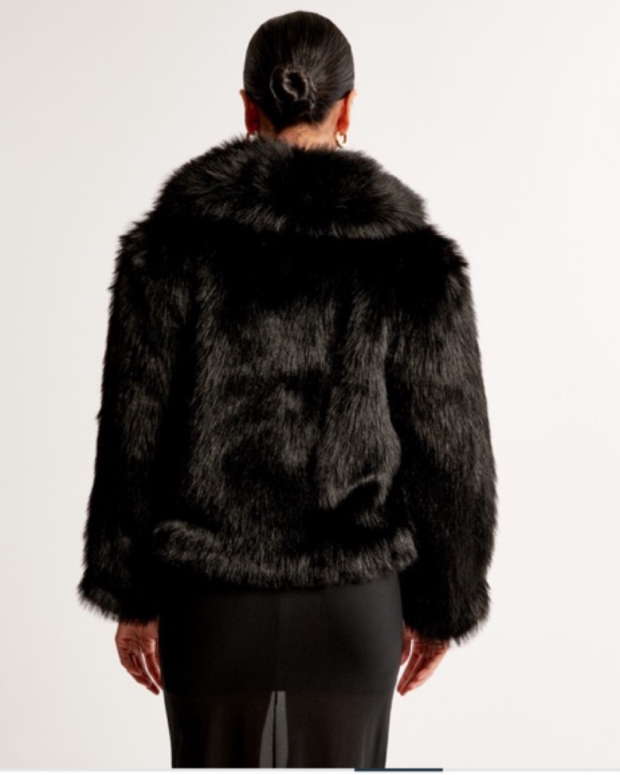 Faux Fur Coat by Abercrombie and Fitch - Pickle