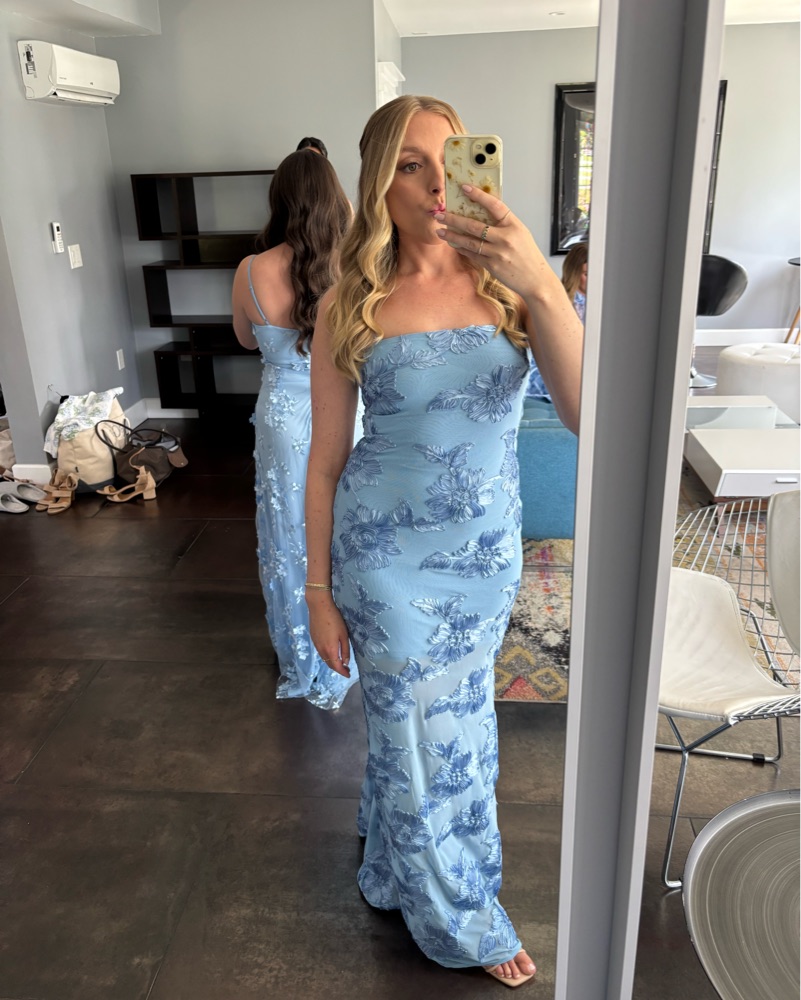 ROTATE Alberty floral-appliqué mesh gown by ROTATE Birger