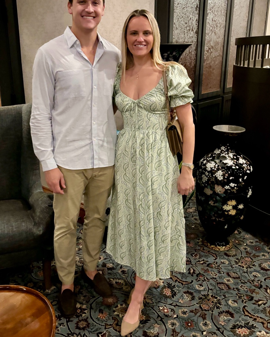 Hill House Ophelia Dress In Green Floral by Hill House Home - Pickle