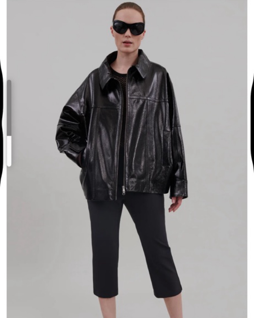 Frankie Shop ARBOR CRACKLED FAUX LEATHER by The Frankie Shop - Pickle