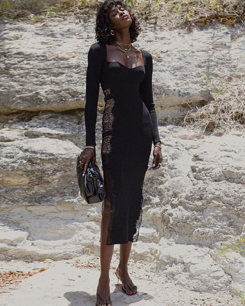 Self Portrait Black Lace Midi Dress by Self Portrait - Pickle