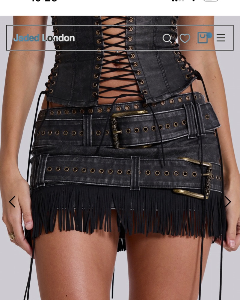 JadedLondon Odile Leather Skirt Set by Jaded London - Pickle