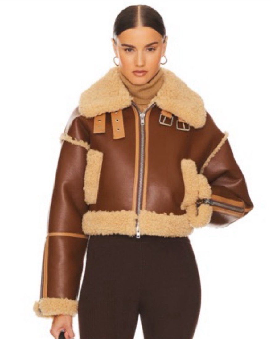 Helsa Faux Leather Cropped Jacket by Helsa - Pickle