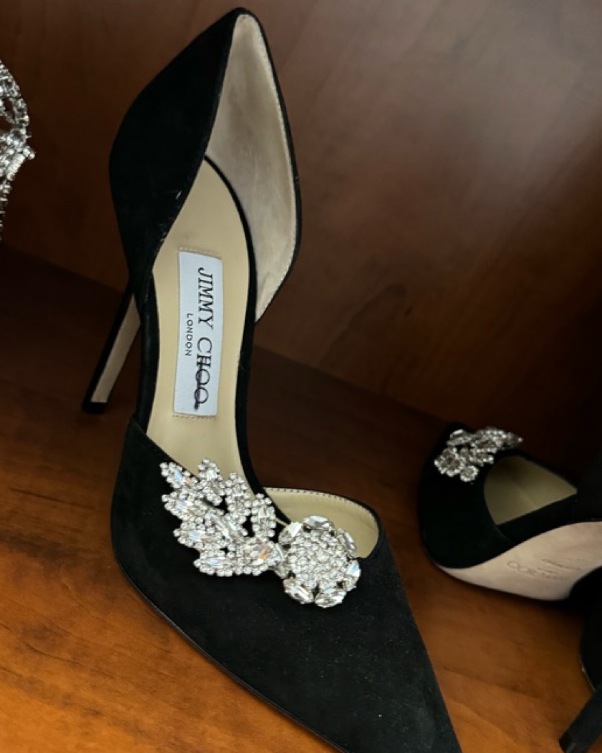 Jimmy Choo Black Crystal D'ORSAY 100 by Jimmy Choo - Pickle