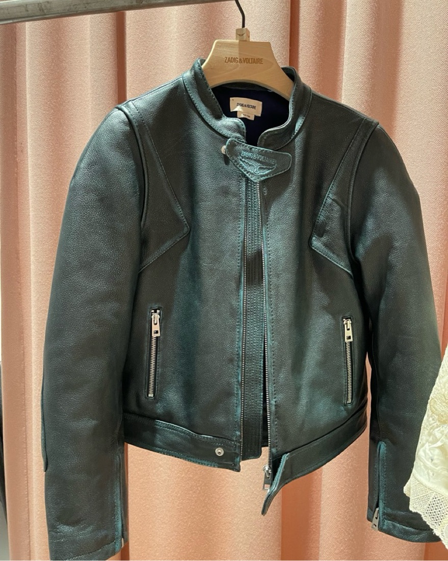 Loupa Leather Moto Jacket by Zadig&Voltaire - Pickle