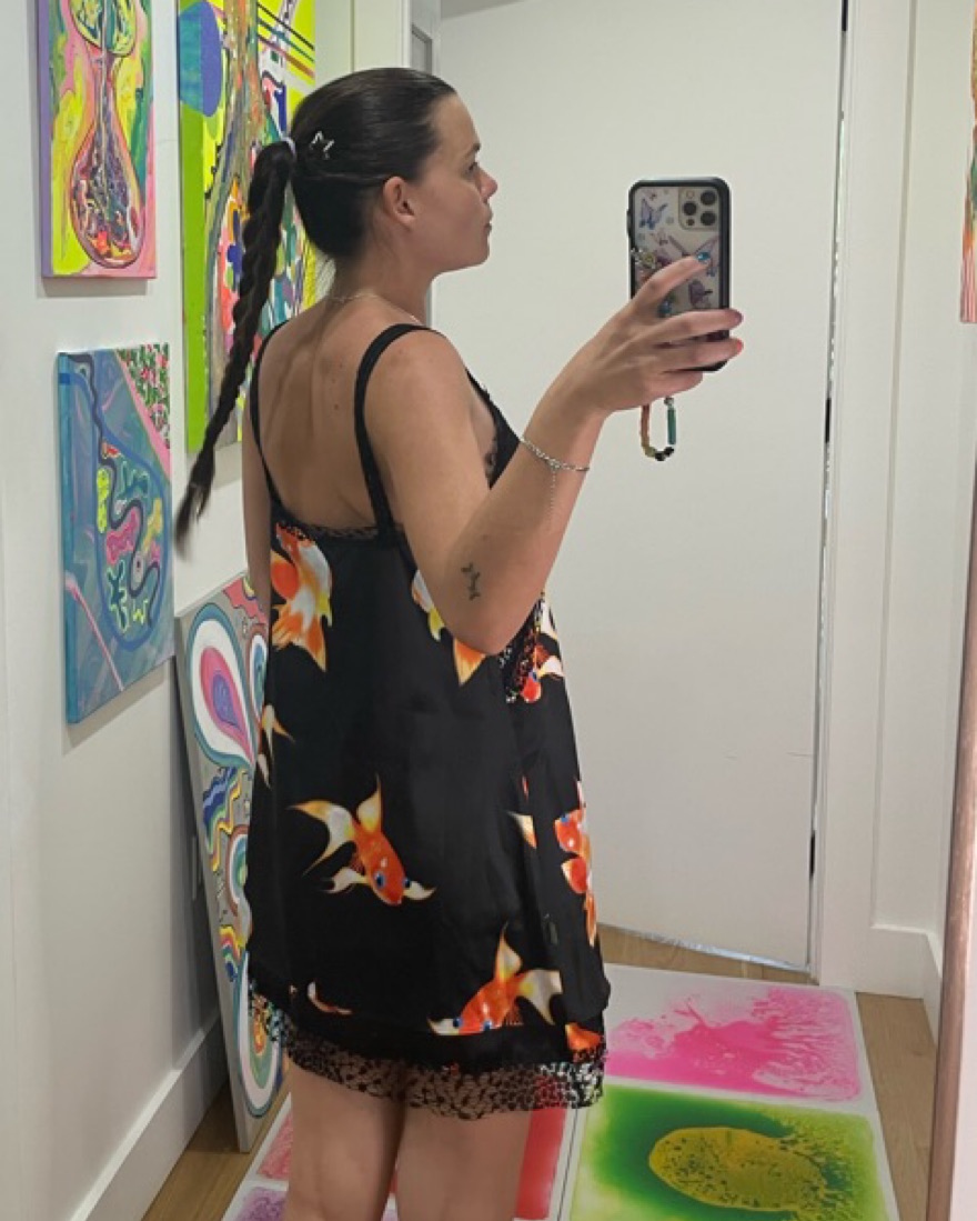 heaven by marc jacobs 金魚　ワンピース　中古　Y2K Heaven MJ Goldfish Slip by Marc Jacobs - Pickle