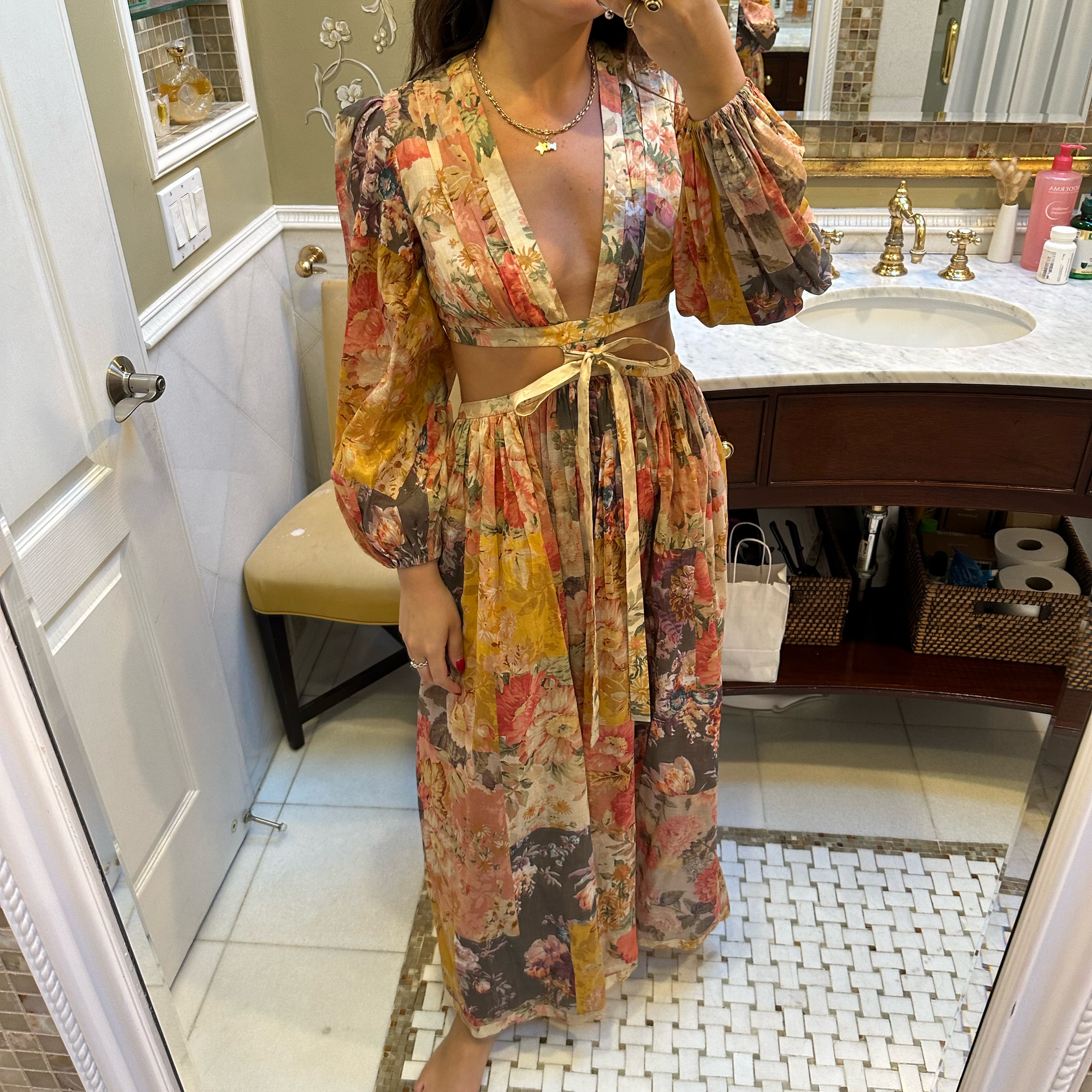 Zimmermann Pattie Patchwork Cutout Maxi by Zimmermann - Pickle