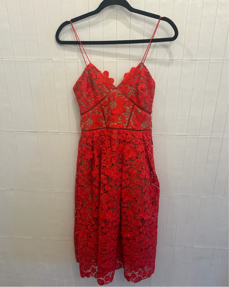 Red Self-portrait Dress by Self-Portrait - Pickle