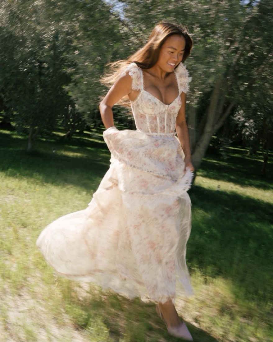 V.Chapman Lace Garden Gown by V.Chapman - Pickle